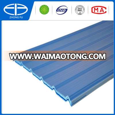 Blue roofing sheet with synthetic resin trapezoid type for warehouse and wall panel